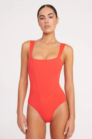STAUD One Pieces<ADELAIDE ONE PIECE RED ROSE