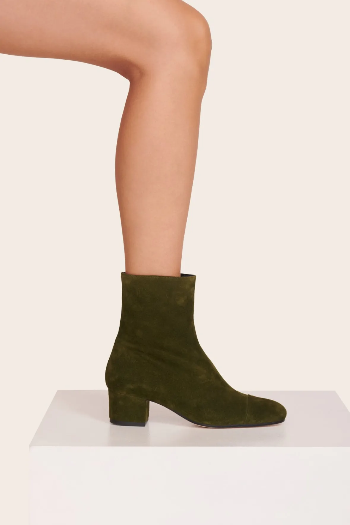 STAUD Boots | The Boot Shop<AIMEE SHORT BOOT OLIVE SUEDE