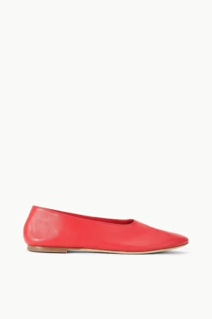 STAUD Mules & Flats | Spring Slides<ALBA BALLET FLAT RED ROSE