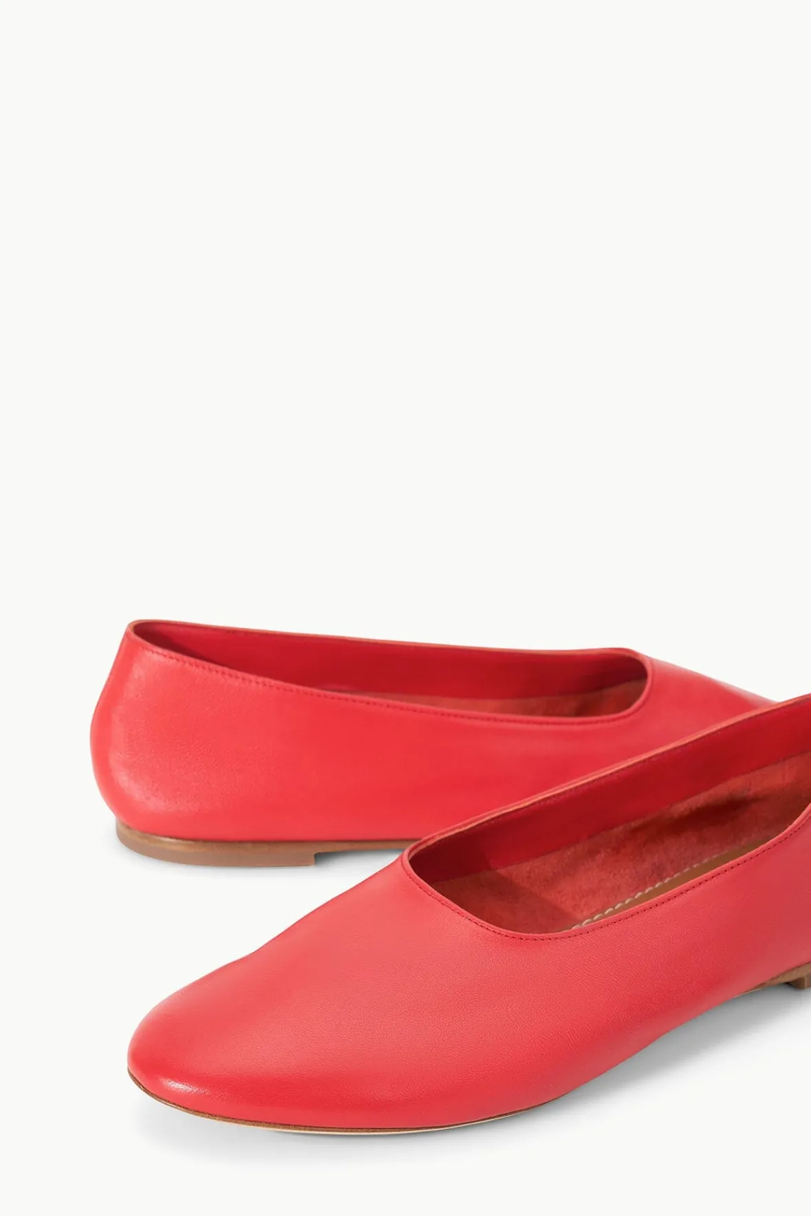 STAUD Mules & Flats | Spring Slides<ALBA BALLET FLAT RED ROSE