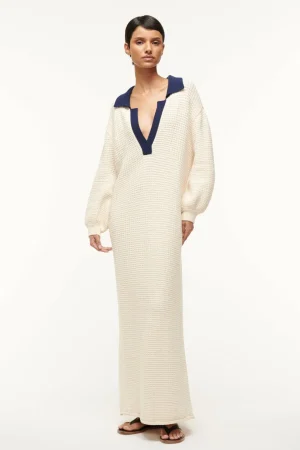 STAUD Knits | Dresses<ALTEA DRESS IVORY NAVY