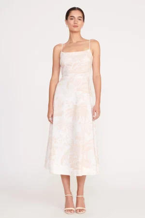 STAUD Poplin Shop | Dresses<AMARANTH DRESS  IVORY BEIGE TOILE