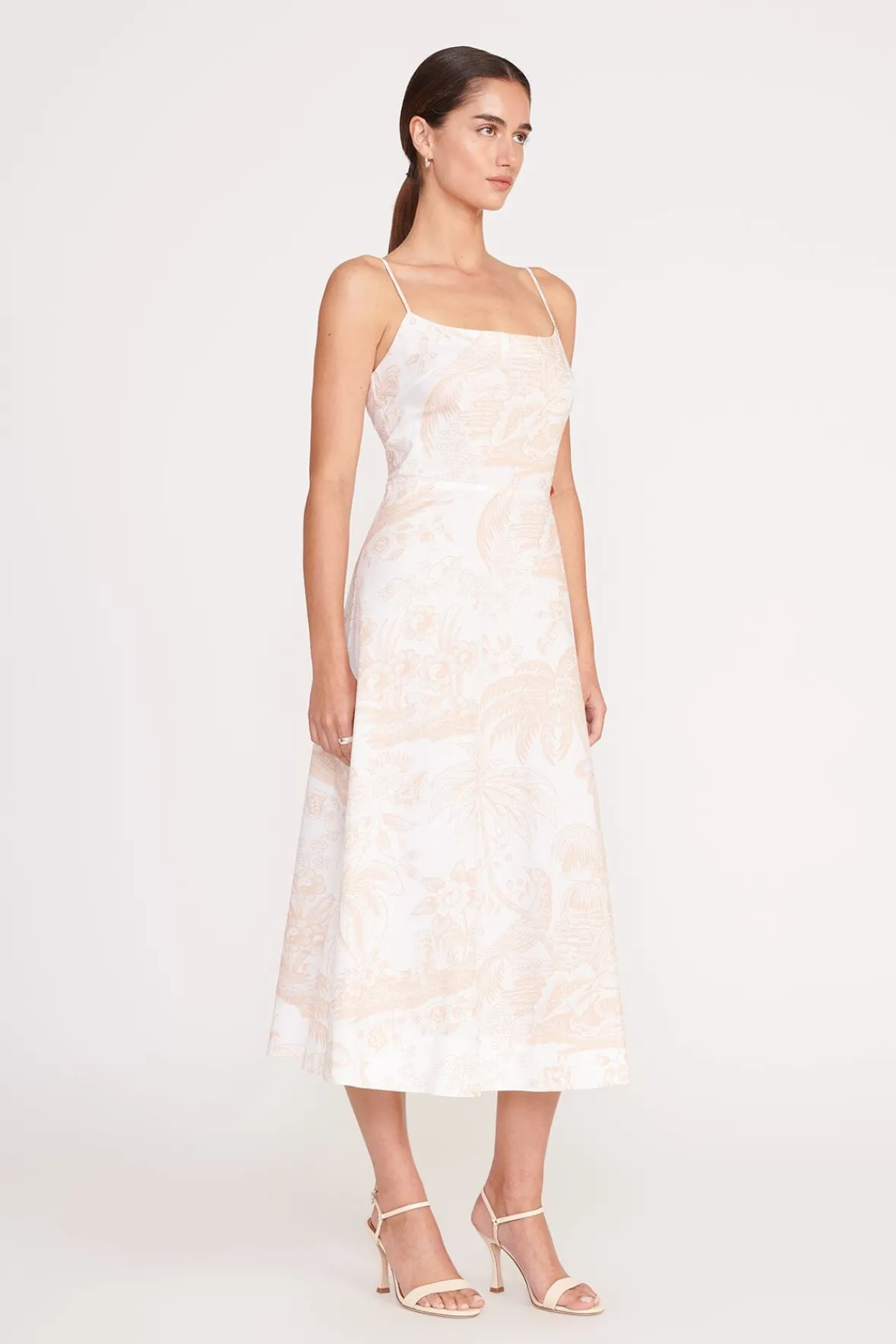 STAUD Poplin Shop | Dresses<AMARANTH DRESS IVORY BEIGE TOILE