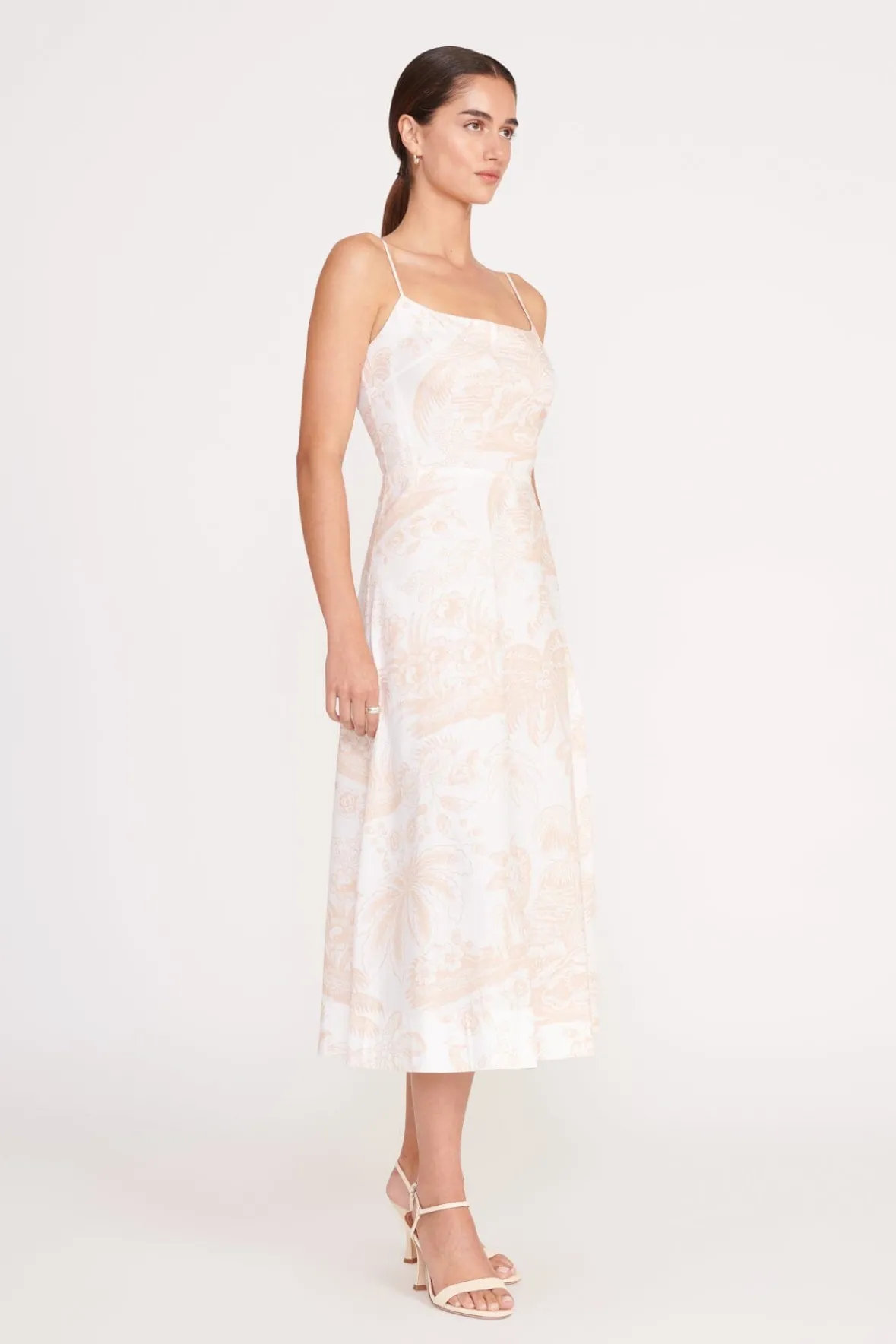 STAUD Poplin Shop | Dresses<AMARANTH DRESS IVORY BEIGE TOILE