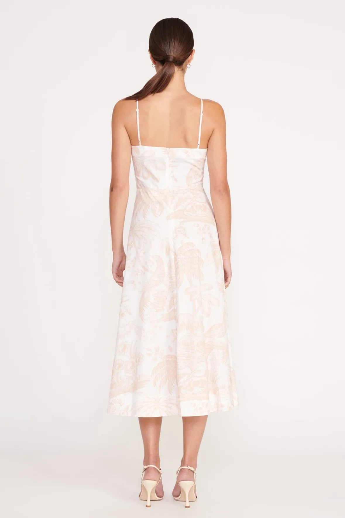 STAUD Poplin Shop | Dresses<AMARANTH DRESS IVORY BEIGE TOILE