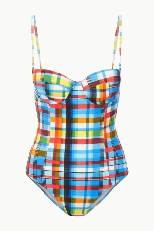 STAUD One Pieces<AMARI ONE PIECE MADRAS PLAID