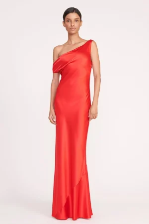 STAUD Dresses<ASHANTI DRESS RED ROSE