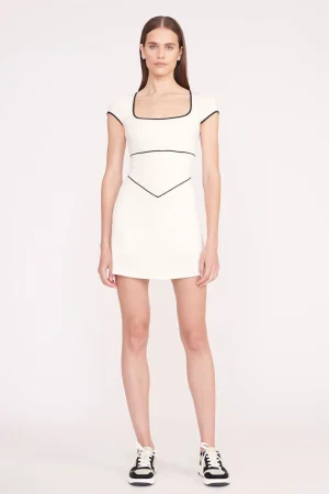STAUD STAUD Court | Dresses<BACKSPIN DRESS  IVORY BLACK