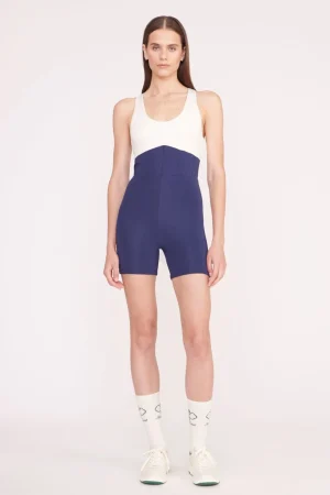 STAUD STAUD Court<BOUNCE SHORT UNITARD  NAVY IVORY