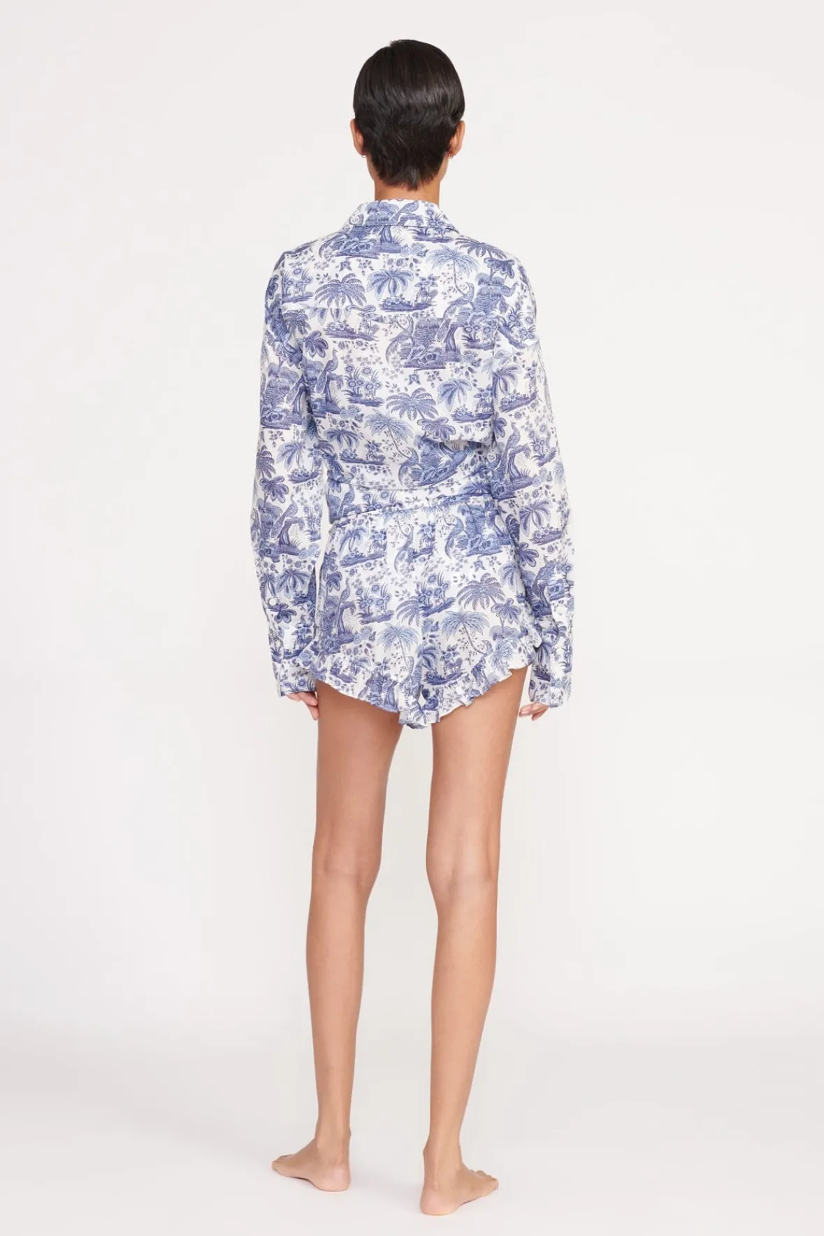 STAUD Cover-Ups<BOYANA SHORT BLUE TOILE