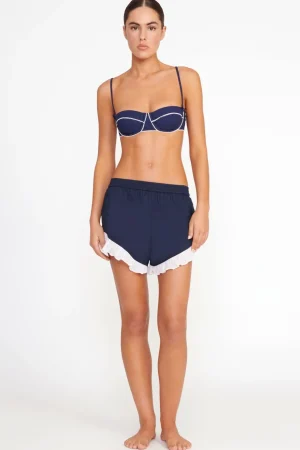 STAUD Cover-Ups<BOYANA SHORT NAVY WHITE