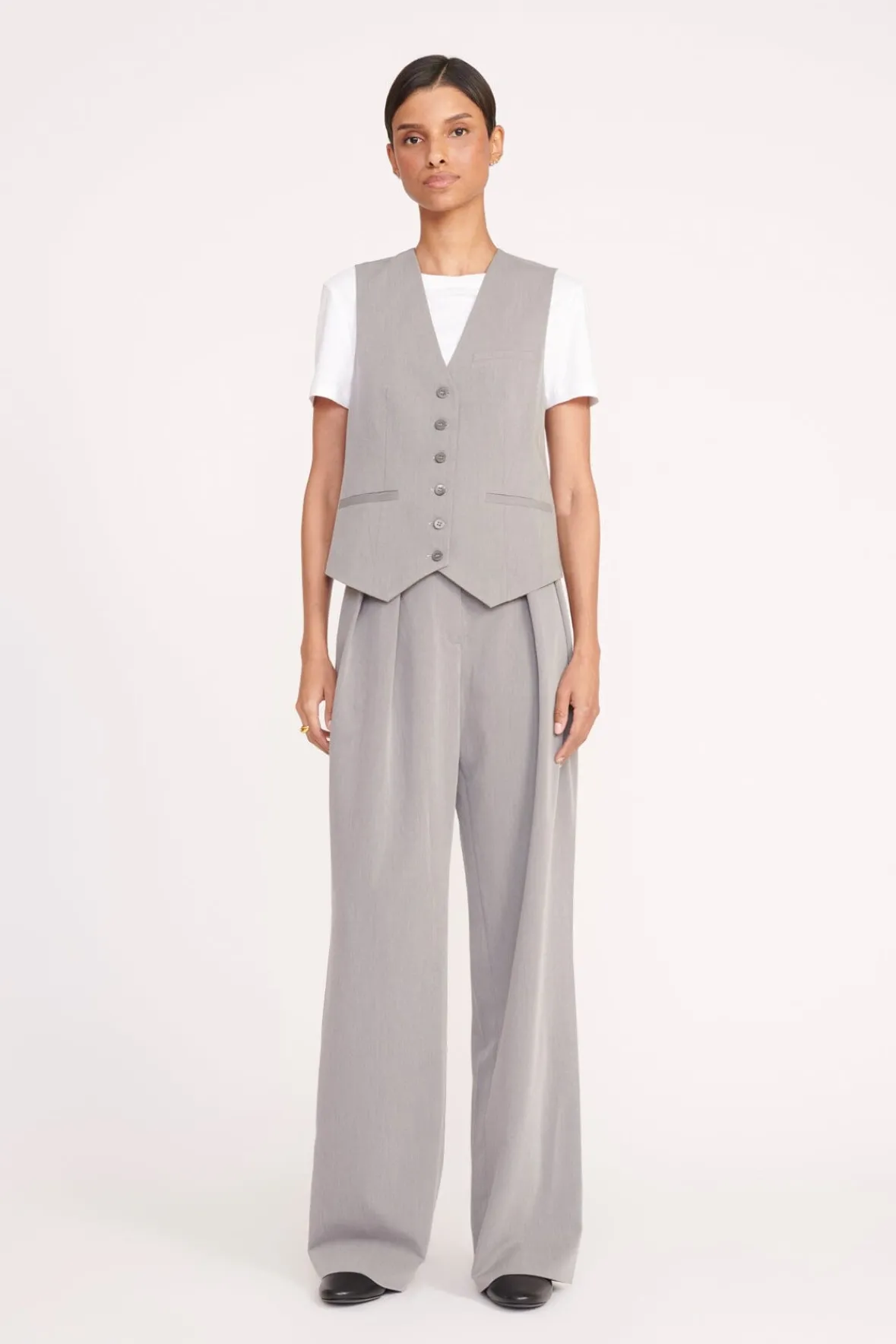 STAUD Best Sellers | Essentials<BRETT VEST HEATHER GREY