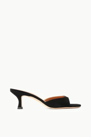 STAUD Mules & Flats<BRIGITTE MULE BLACK SUEDE