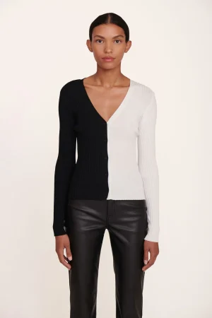 STAUD Best Sellers | Knits<CARGO SWEATER BLACK WHITE