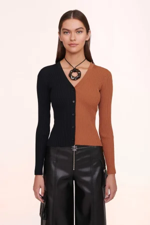STAUD Best Sellers | Knits<CARGO SWEATER TAN BLACK