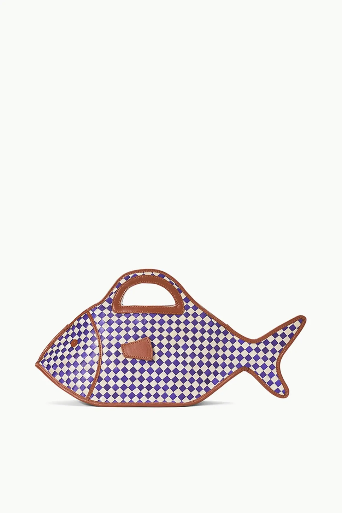 STAUD Clutches<CLEO FISH BASKET BAG COCONUT CHECK