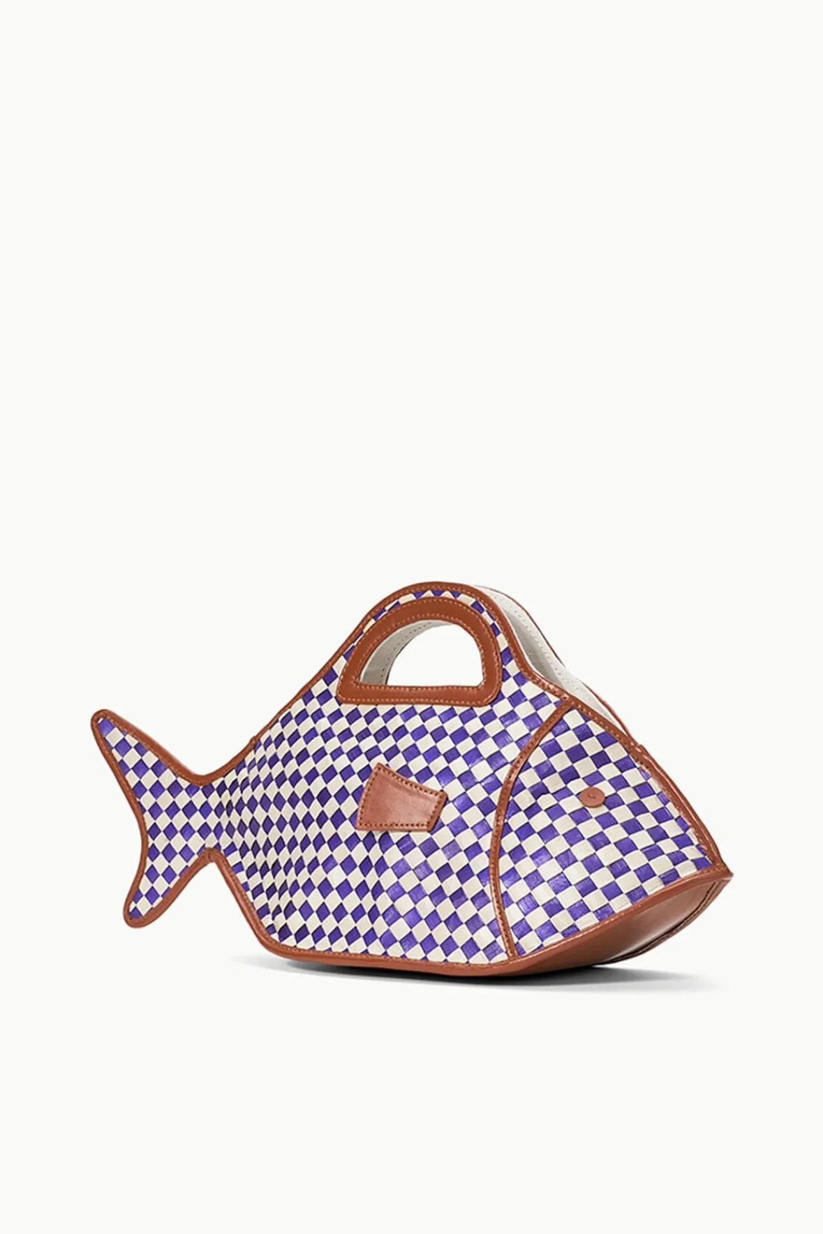 STAUD Clutches<CLEO FISH BASKET BAG COCONUT CHECK