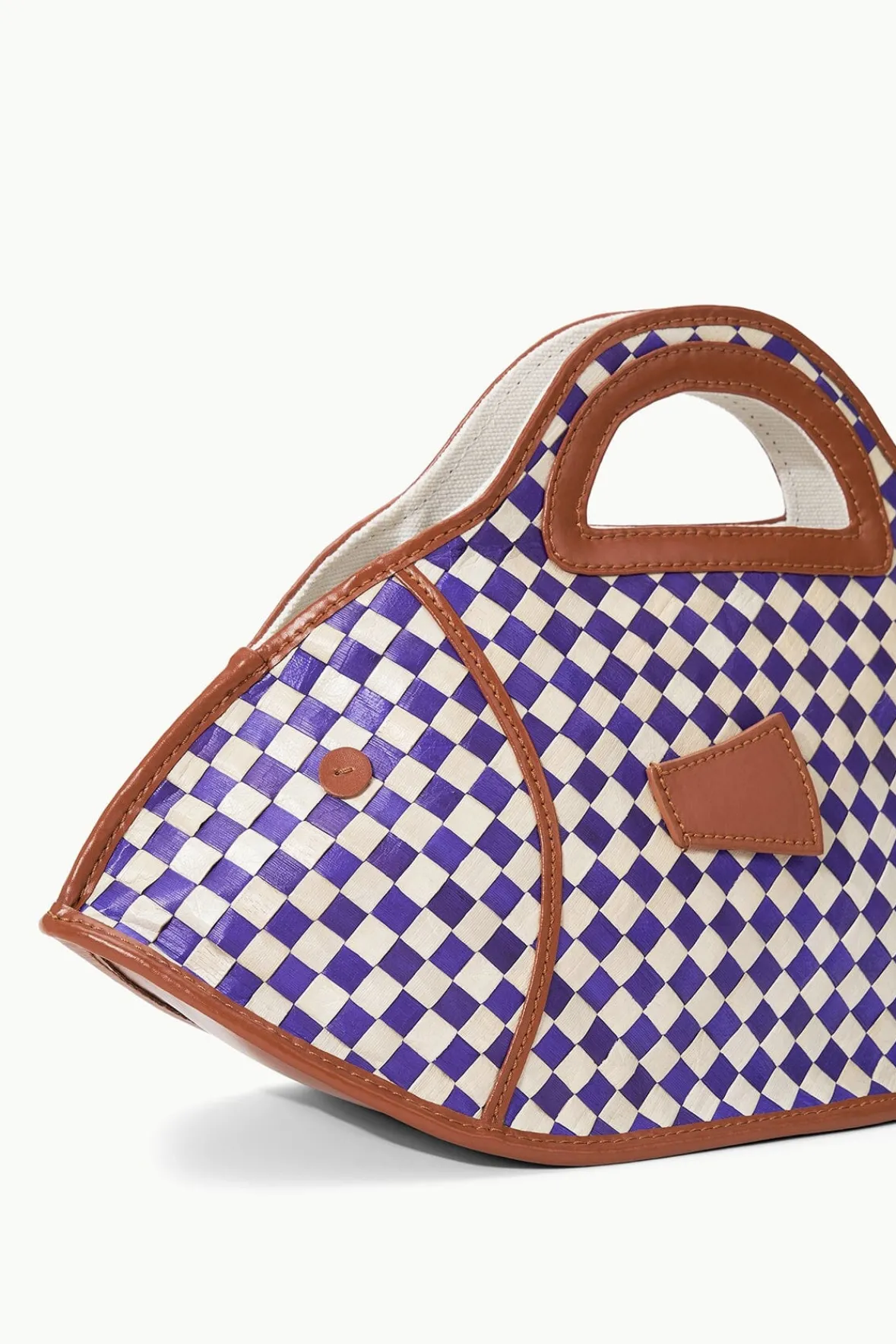 STAUD Clutches<CLEO FISH BASKET BAG COCONUT CHECK