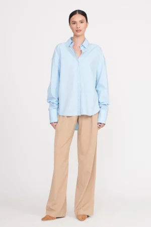STAUD Poplin Shop<COLTON SHIRT FRENCH BLUE