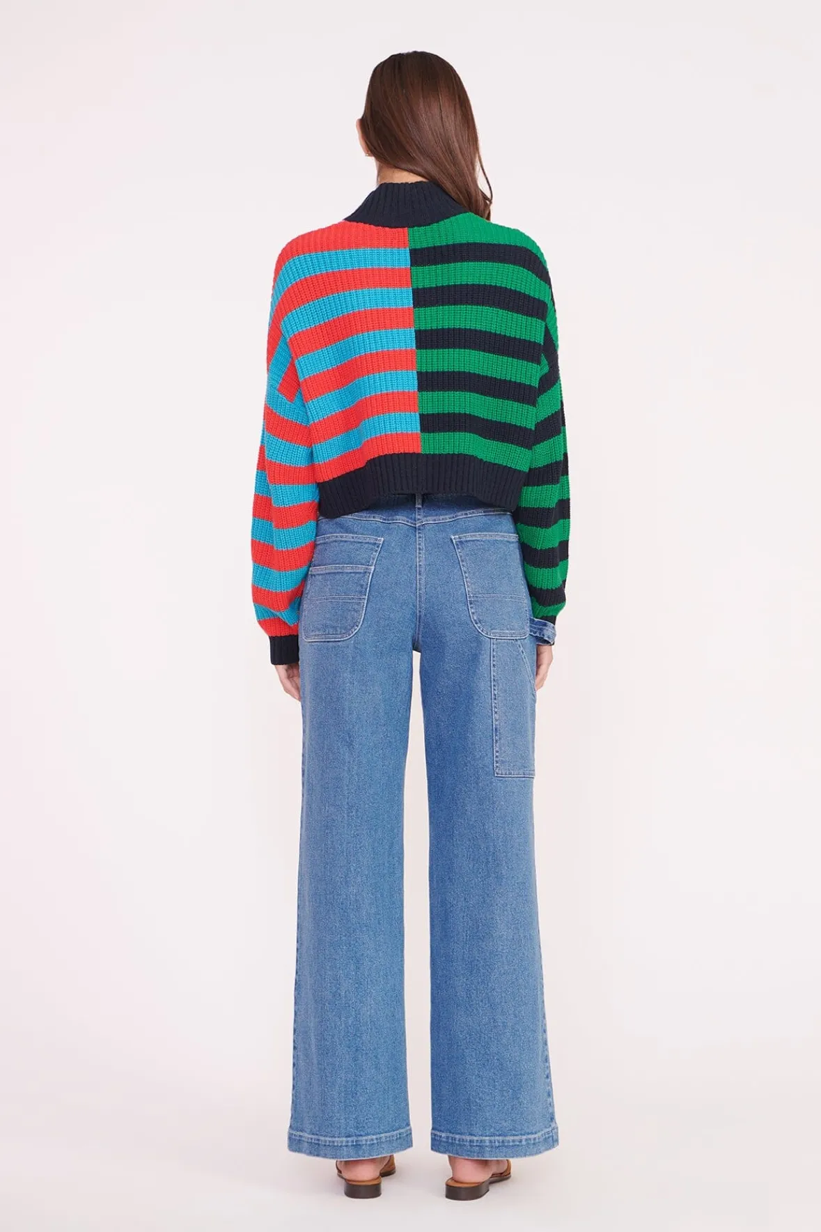 STAUD Best Sellers | Knits<CROPPED HAMPTON SWEATER CABANA STRIPE MULTI