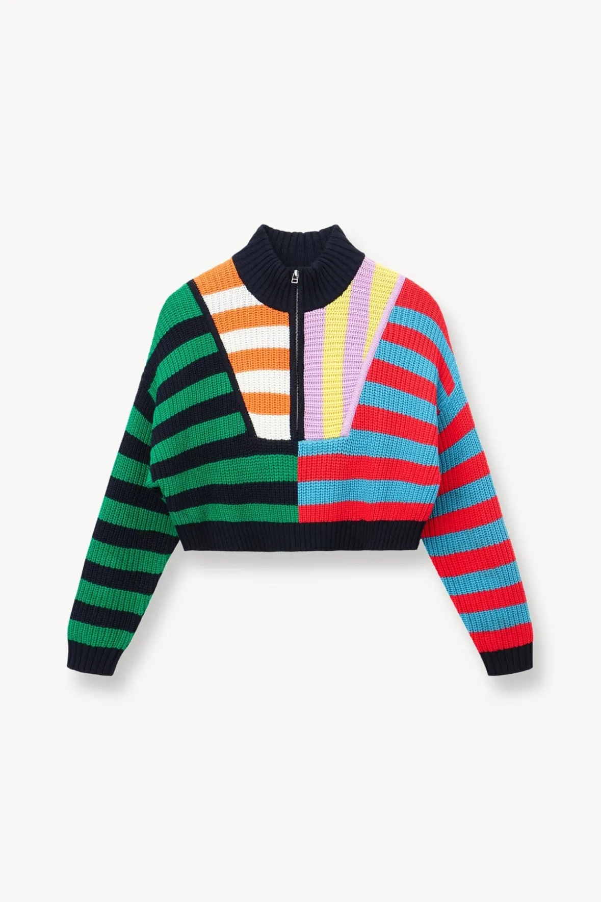 STAUD Best Sellers | Knits<CROPPED HAMPTON SWEATER CABANA STRIPE MULTI