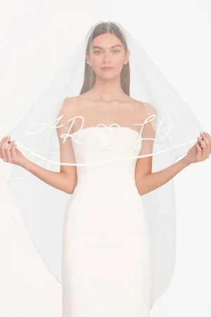 STAUD STAUD Bride<CUSTOM EMBROIDERED INITIALS VEIL