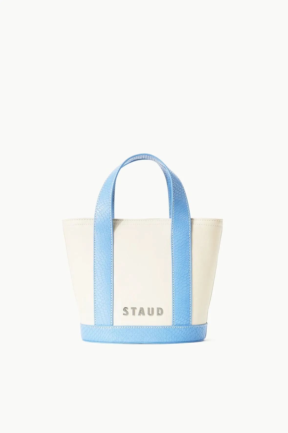 STAUD Pet Handbags | Custom Handbags<CUSTOM MONOGRAM ALLORA MINI TOTE CREAM BLUE