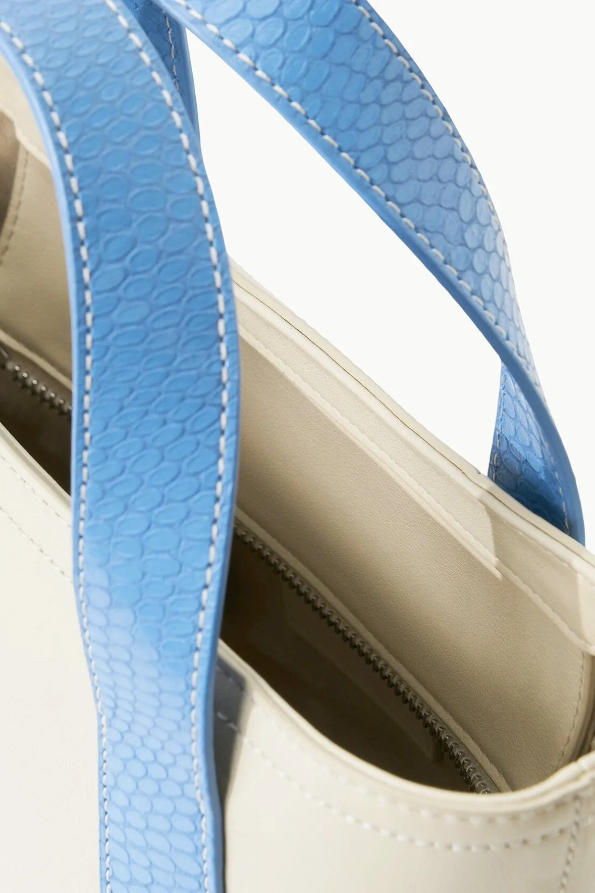 STAUD Pet Handbags | Custom Handbags<CUSTOM MONOGRAM ALLORA MINI TOTE CREAM BLUE