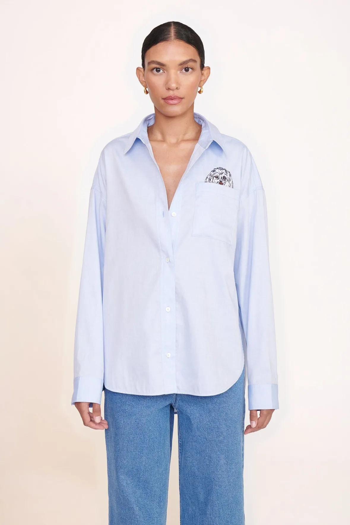 STAUD Pet Ready To Wear<CUSTOM x C.BONZ CLASSIC OVERSIZED SHIRT OXFORD BLUE