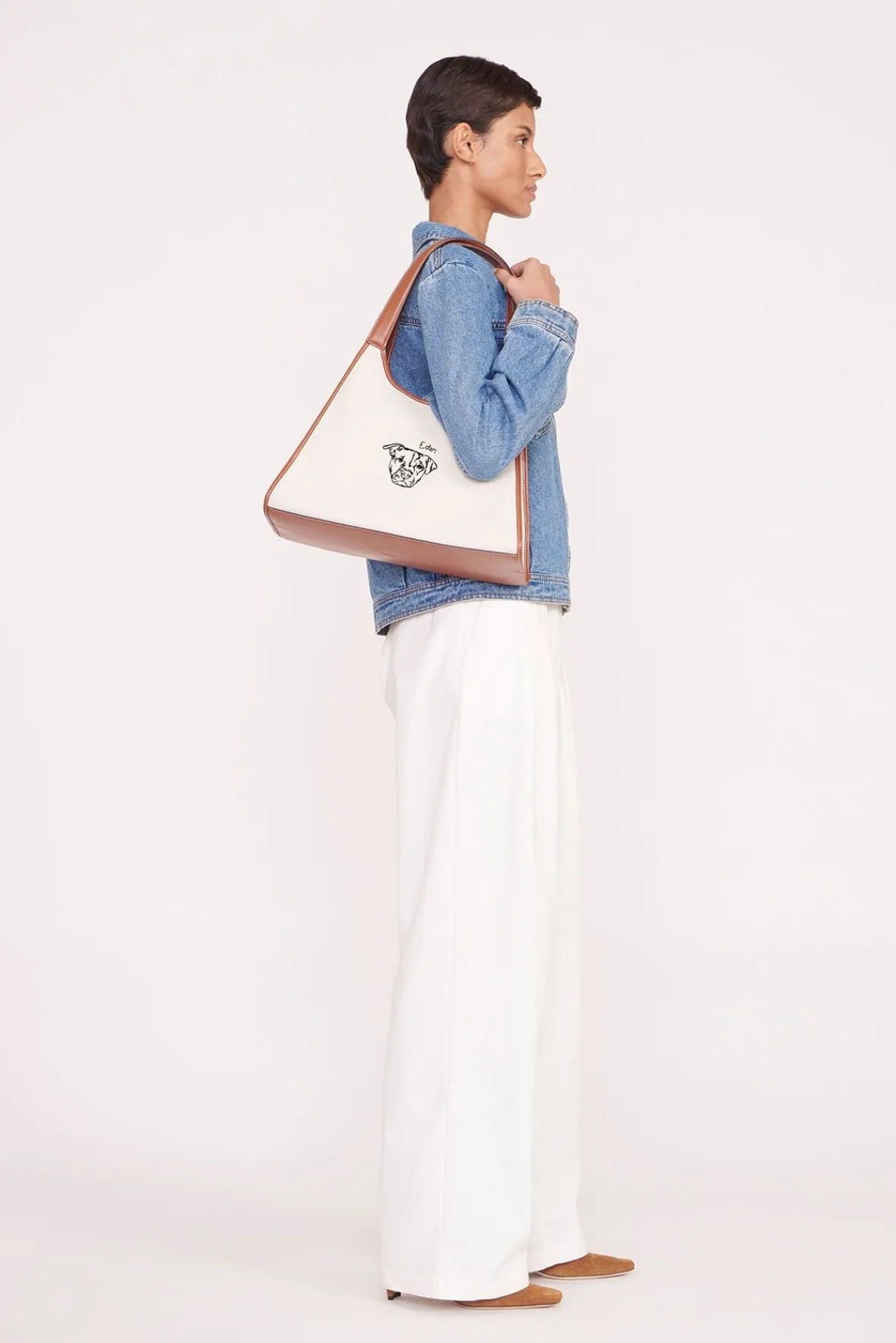 STAUD Pet Handbags<CUSTOM x C.BONZ SOFT REY BAG CREAM TAN