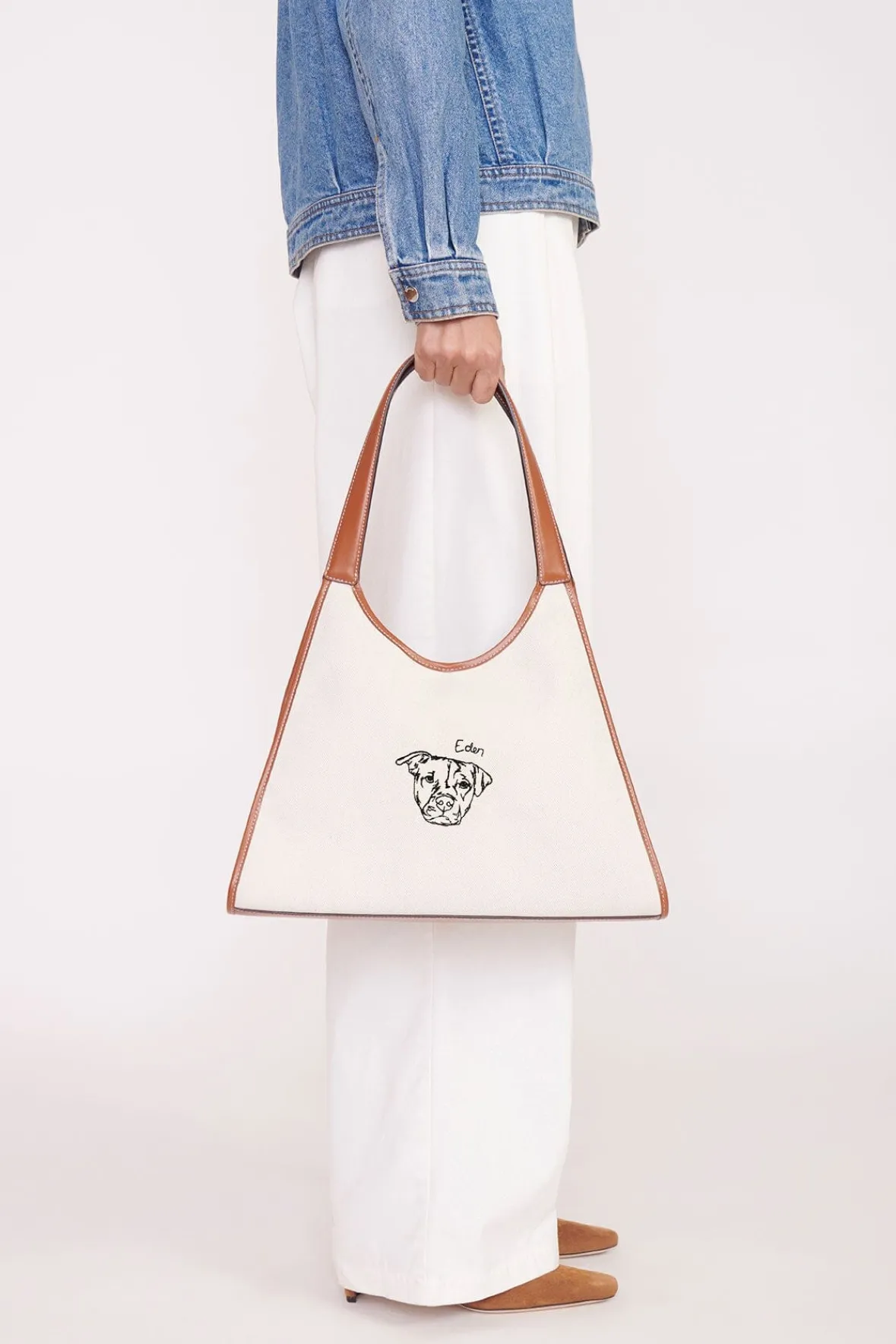 STAUD Pet Handbags<CUSTOM x C.BONZ SOFT REY BAG CREAM TAN