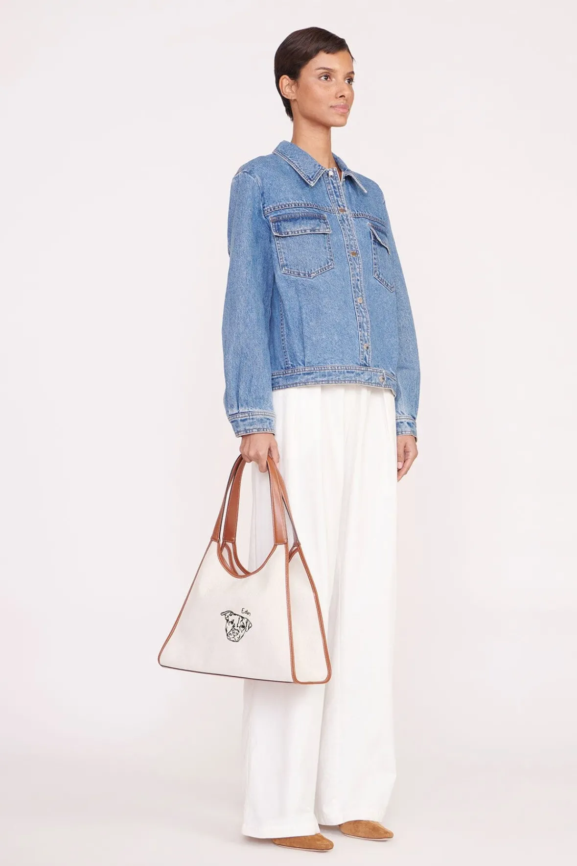 STAUD Pet Handbags<CUSTOM x C.BONZ SOFT REY BAG CREAM TAN