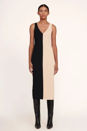 STAUD Dresses<DANA DRESS  BUFF BLACK