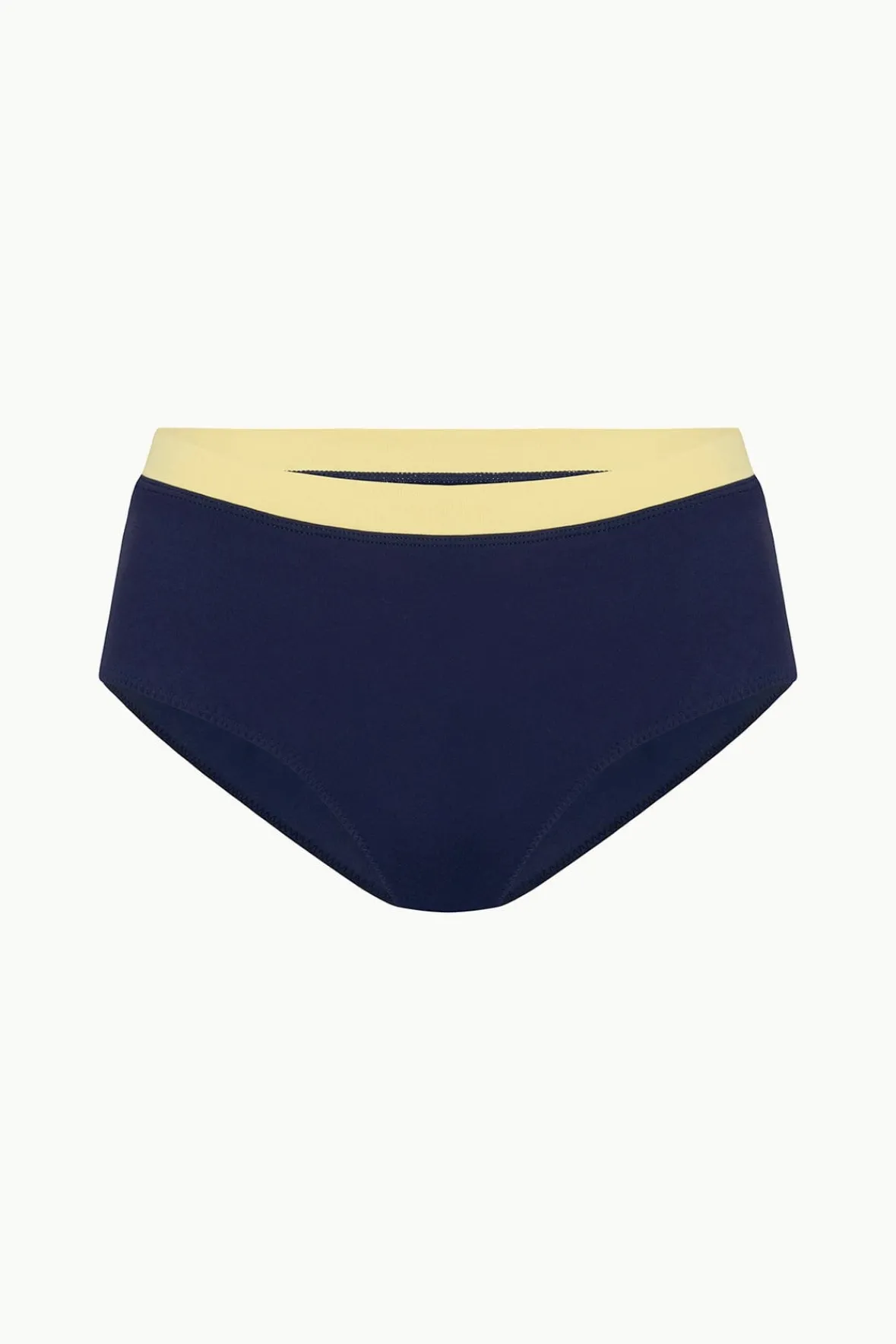 STAUD Bikinis<DEVON HIGH RISE BIKINI BOTTOM NAVY COLORBLOCK