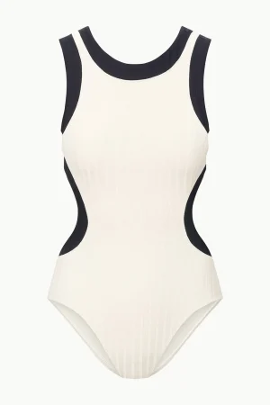 STAUD One Pieces<DOLCE ONE PIECE IVORY BLACK