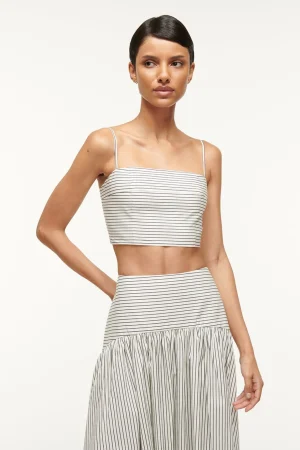 STAUD Tops | Poplin Shop<FEDERICO TOP  IVORY MICRO STRIPE