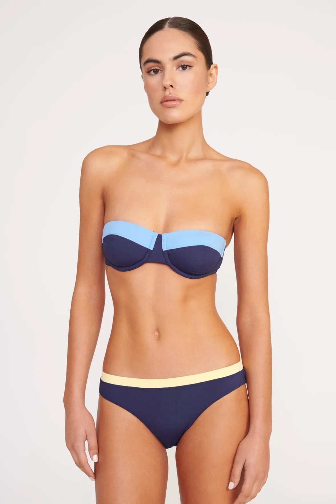 STAUD Bikinis<GEMMA BIKINI BOTTOM NAVY COLORBLOCK