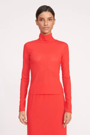 STAUD Tops<HELVIN TOP RED ROSE