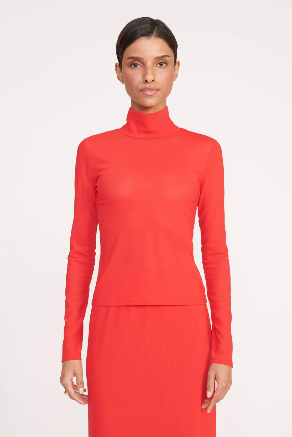 STAUD Tops<HELVIN TOP RED ROSE