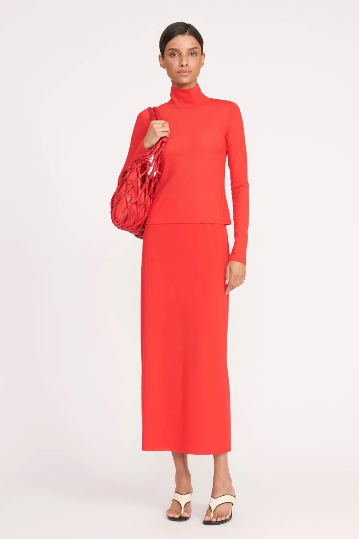 STAUD Tops<HELVIN TOP RED ROSE