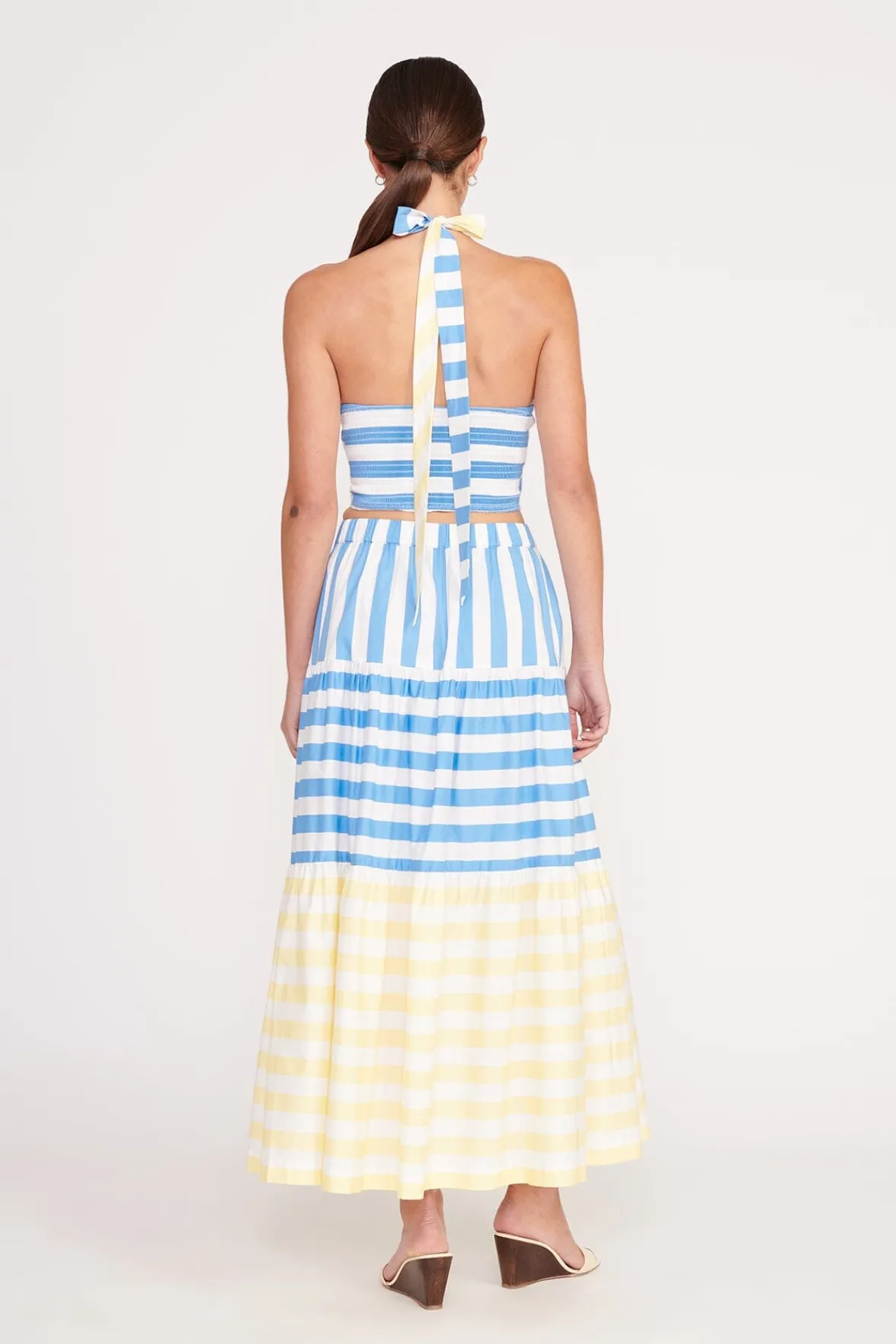 STAUD Poplin Shop | Skirts<IDALINO SKIRT BUTTERCUP SEASHORE STRIPE
