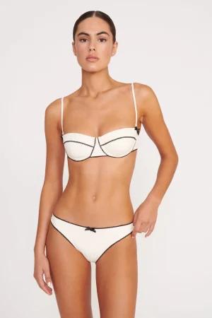 STAUD Bikinis<JO BALCONETTE BIKINI TOP IVORY BLACK