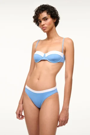 STAUD Bikinis<JO BALCONETTE BIKINI TOP  AZURE WHITE