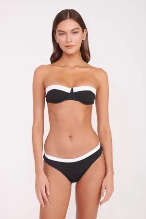 STAUD Bikinis<JO BALCONETTE BIKINI TOP BLACK WHITE