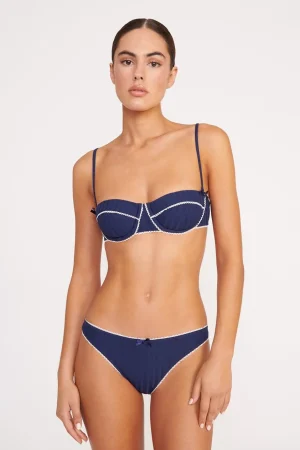 STAUD Bikinis<KIT BIKINI BOTTOM NAVY WHITE