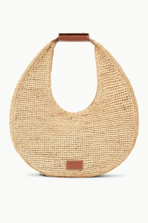 STAUD Moon | Totes<LARGE RAFFIA MOON BAG  NATURAL RAFFIA