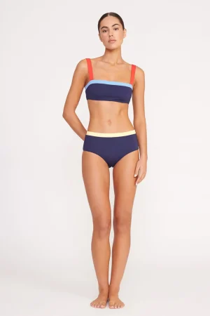 STAUD Bikinis<LIV BIKINI TOP NAVY COLORBLOCK