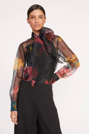 STAUD Tops<MARYN TOP FIRST BLOOM NIGHT