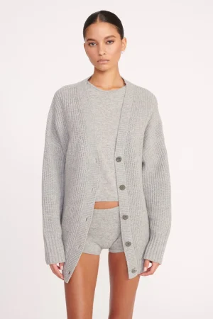 STAUD Best Sellers | Knits<MATILDA CARDIGAN HEATHER GREY
