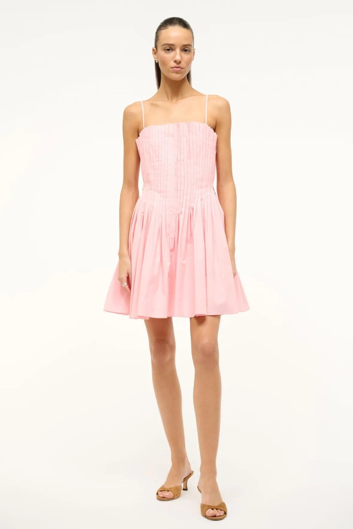STAUD Poplin Shop | Dresses<MINI BELLA DRESS PEARL PINK